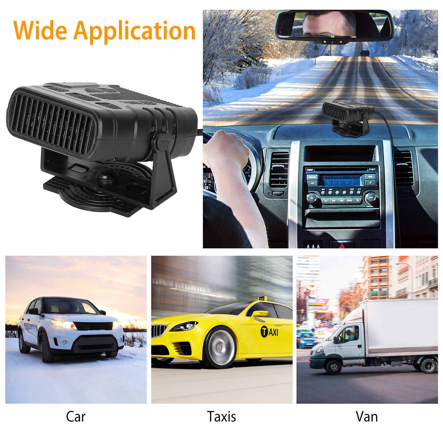 Portable Car Heater & Defroster (12V / 24V)